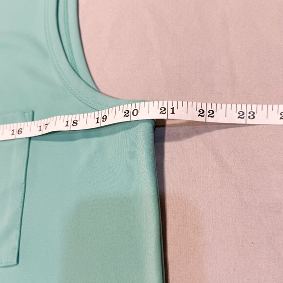 NWT Ann Taylor Factory Pocket Tank Shell Aqua/Teal Scoop Neck Women's Size L - Picture 7 of 7